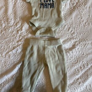 Kids Matching Set - Cream Ribbed Outfit